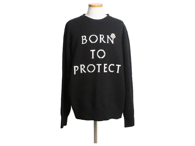 Moncler Logo Wollpullover Schwarz