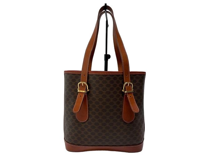 Borsa a secchiello Céline Macadam marrone pelle