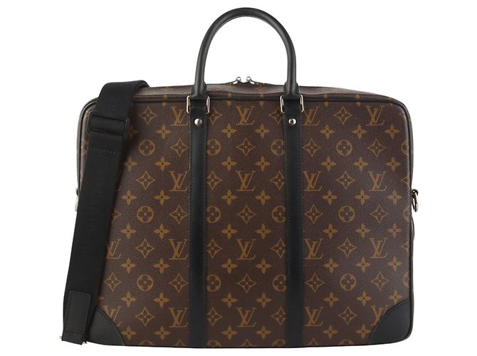 Louis Vuitton Monogram Macassar Porte Document Voyage GM Document Bag