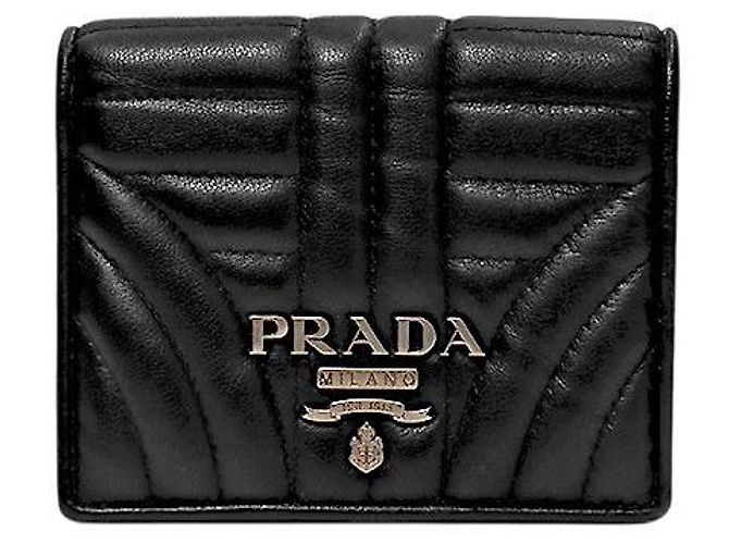 Prada Diagram Wallet Black Leather