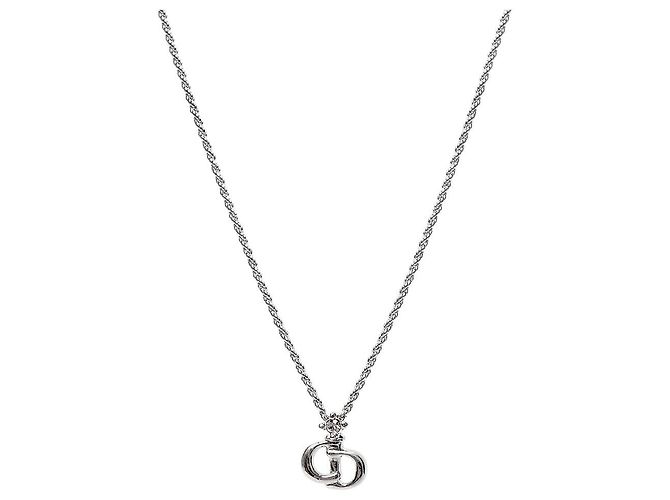 Dior Cubic CD Silver Halskette