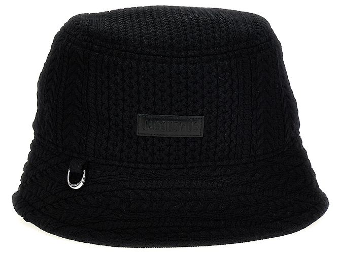Jacquemus Cappello a secchiello in viscosa nero