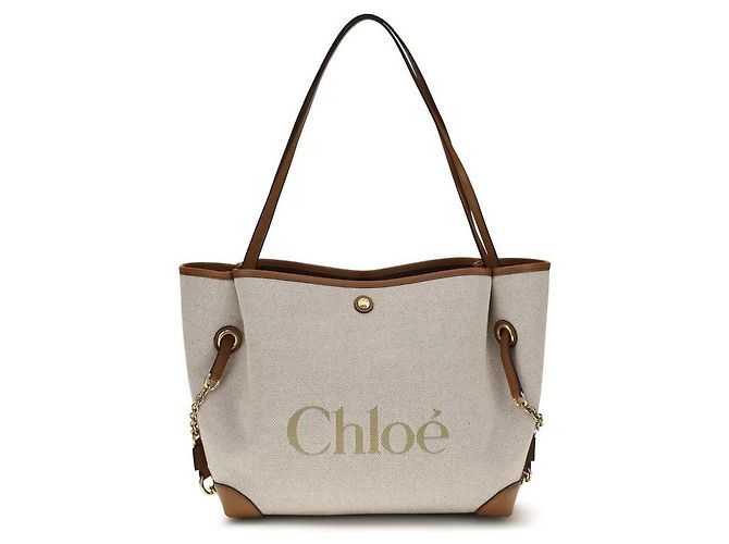Chloé Bolsa de ombro em algodão bege