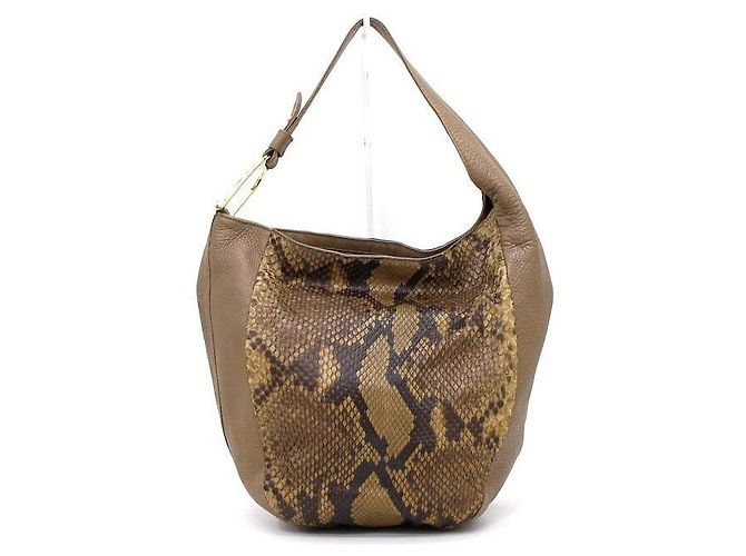 Gucci Brown Python Greenwich Shoulder Bag