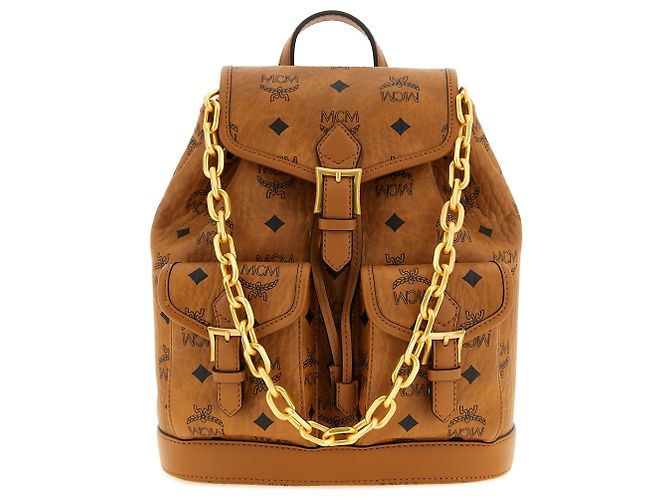 MCM Brown Polyethylene Backpack