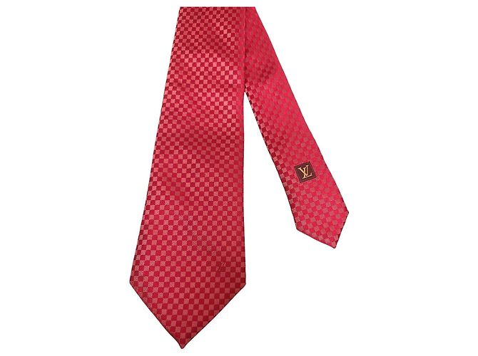 Cravatta Louis Vuitton Micro Damier rossa