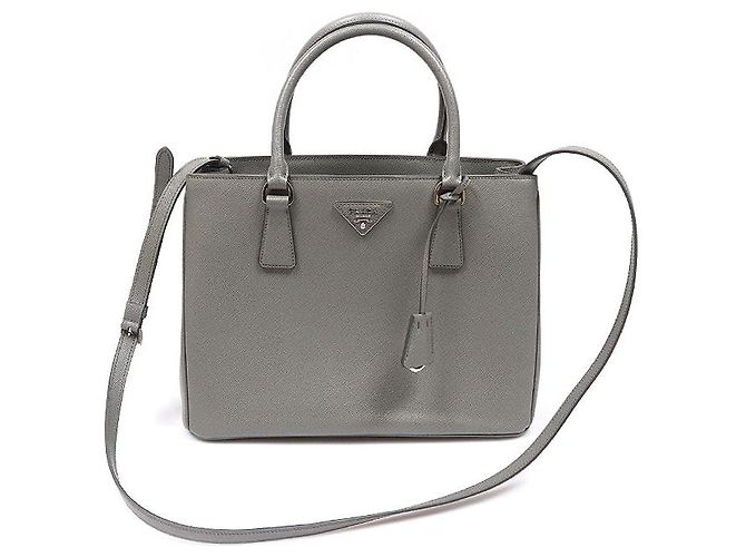 Prada Saffiano Lux Triangle Gray