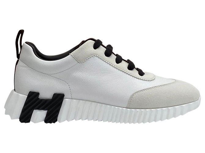 Hermès Bouncing Sneakers Blanc White Leather Black