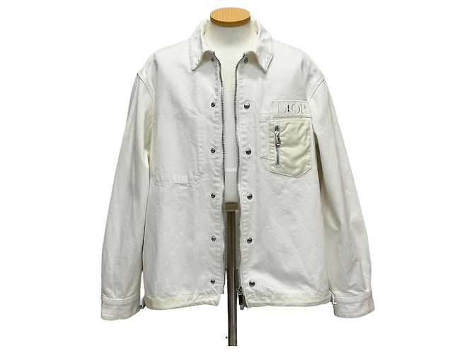 Dior Giacca-camicia oversized in denim di cotone con zip