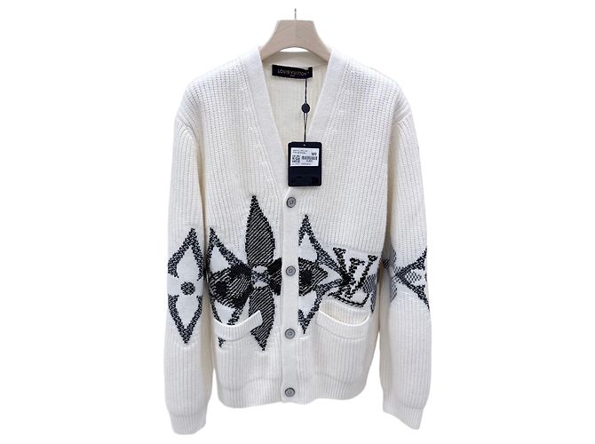 Louis Vuitton Grafik-Strickcardigan White