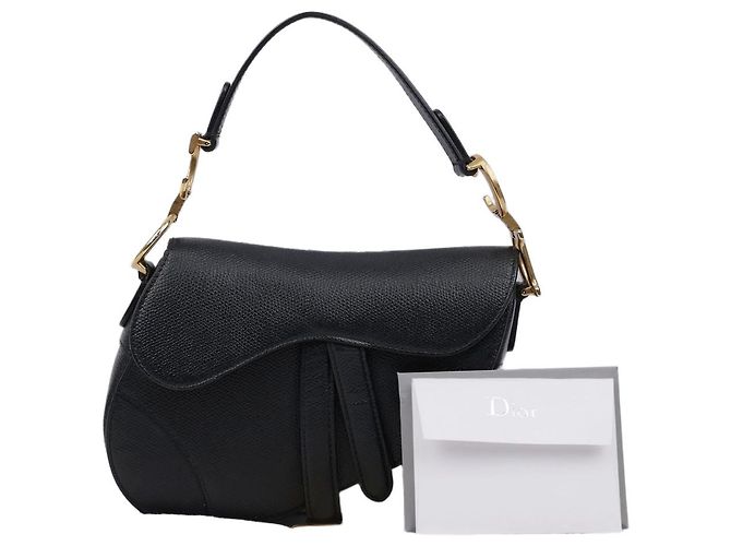 Dior Mini Leather Saddle Tote Bag Black