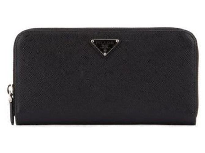 Prada Saffiano Leather Triangle Logo Wallet