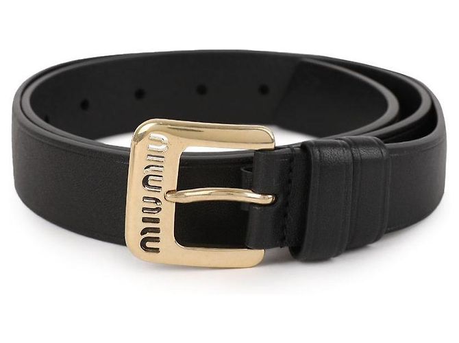 Miu Miu Nappa Leather Belt Black