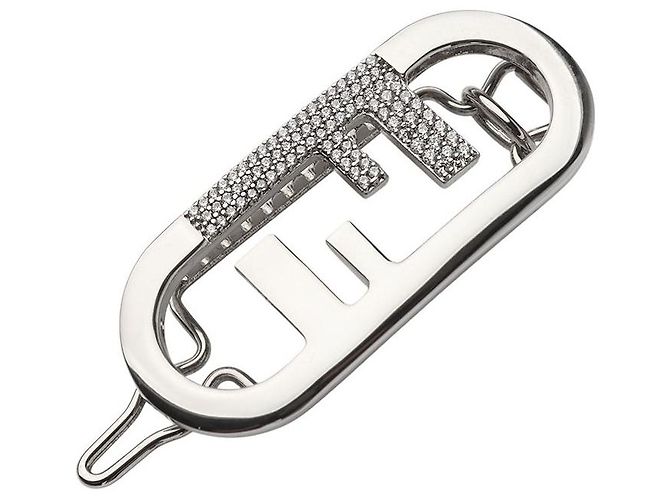 Fendi Fermi capelli Crystal Silver FF Lock