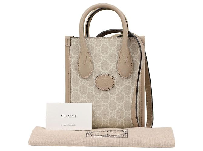 Gucci Mini sac cabas Interlocking Beige