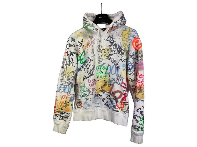 Dsquared2 Kapuzenpullover aus Baumwolle mit Graffiti-Print