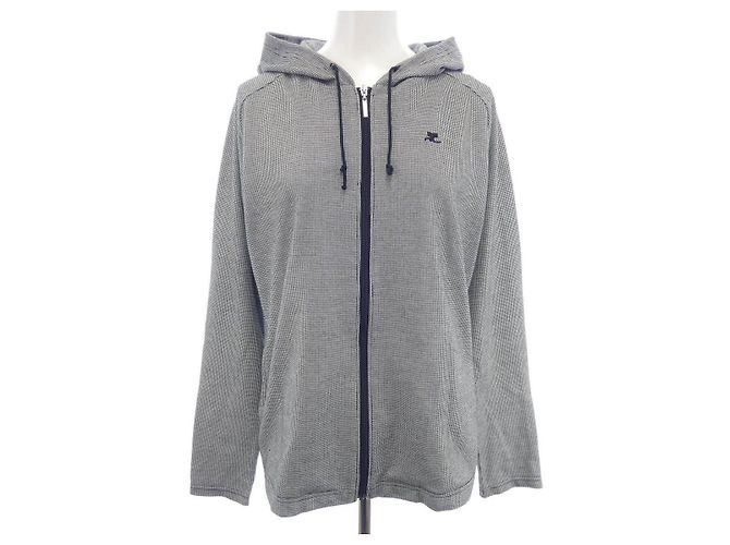 Autre Marque Courreges Hoodie Schwarz Weiß