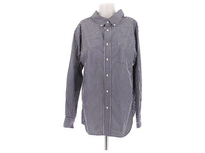 Balenciaga Camicia oversize a righe blu e bianco