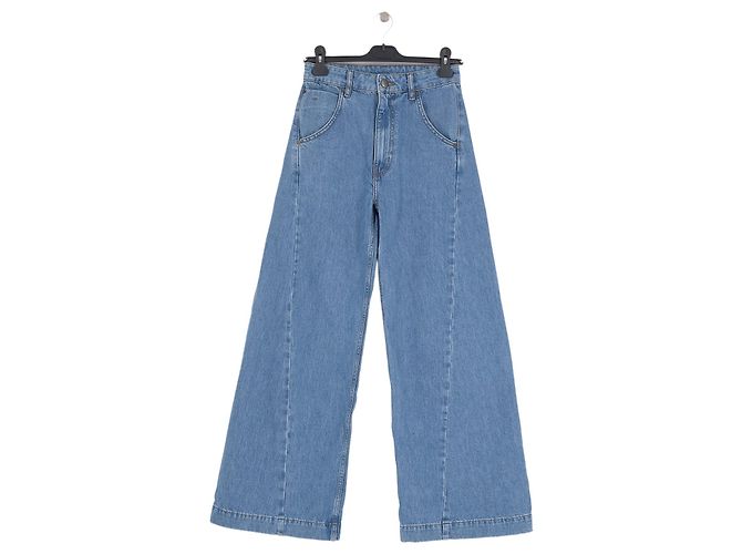 Autre Marque Vaqueros FARM de Pierna Ancha Azul Claro Algodón