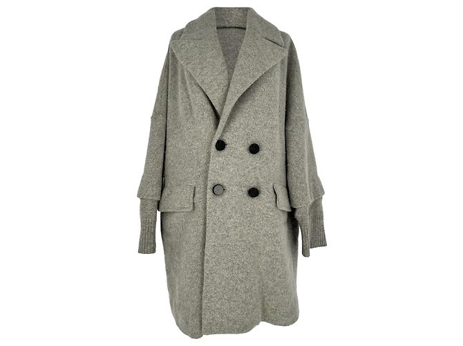 Marc By Marc Jacobs Double-Breasted Coat in Grey Wool