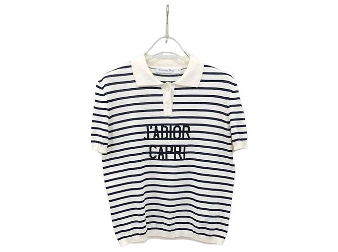 Dior Capri Stripe Polohemd Kurzarm