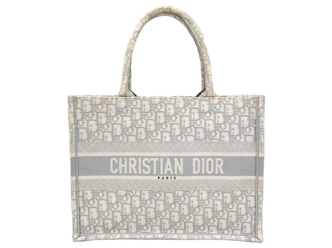 Dior  mala Book Tote Oblique Cinza Medium