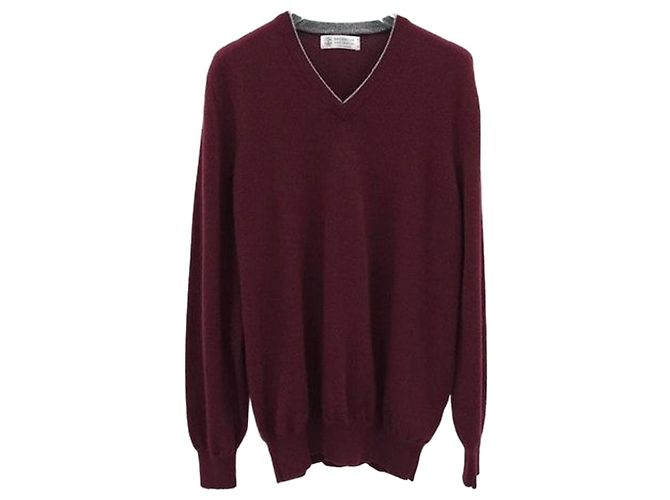 Brunello Cucinelli Kaschmir Strickpullover V-Ausschnitt grün