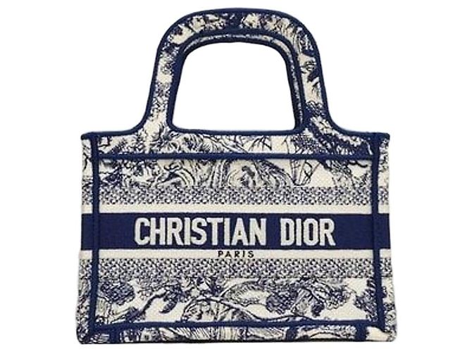 Dior Mini Book Tote Toads Blue