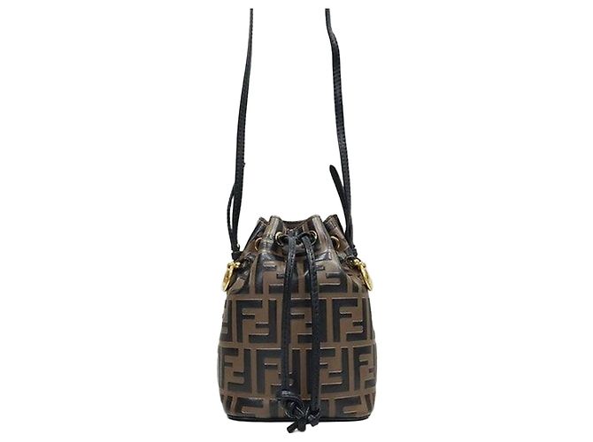 Fendi Mini borsa a secchiello in pelle Marrone