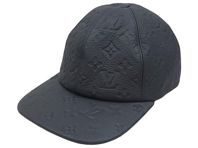 Louis Vuitton Shadow Cap aus schwarzem Monogram-Leder