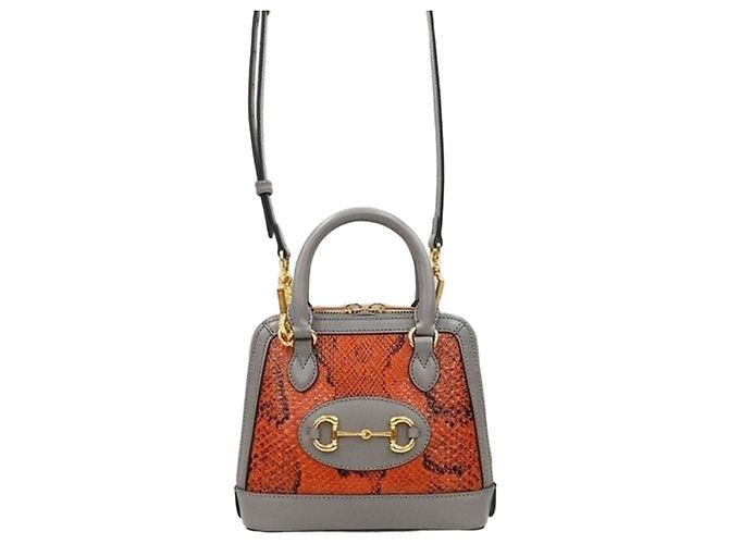 Gucci Python Horsebit Mini Top Handle Shoulder Bag