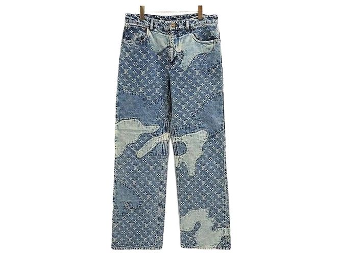 Louis Vuitton Pantaloni in denim patchwork monogram Nigo