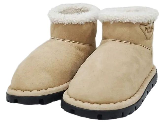 Prada Shearling Suede Ankle UGG Boots