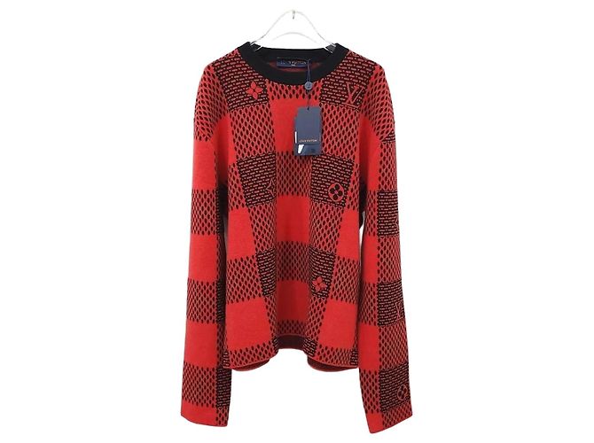 Louis Vuitton Jacquard-Strickpullover Rot
