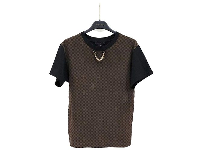 Louis Vuitton Kurzarm-T-Shirt mit Micro Damier-Einsatz XS