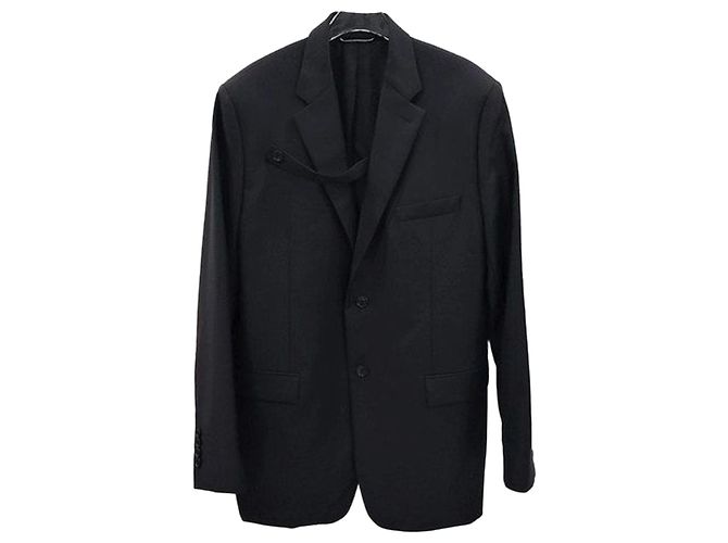 Dior Black Virgin Wool Twill Button Jacket