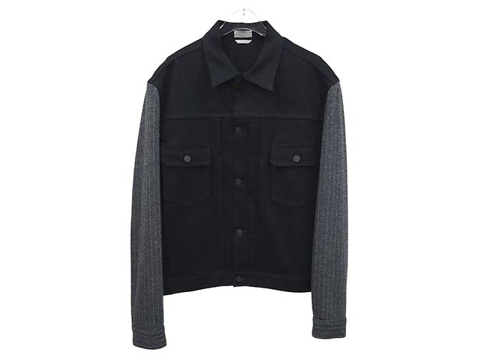 Dior Stripe Denim Jacket Black