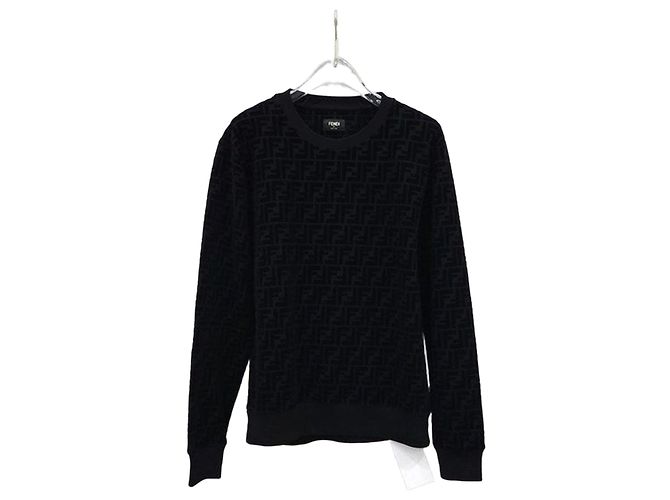 Fendi Monogram Samt-Sweatshirt XS