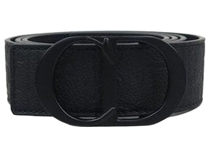 Dior Cinto Reversível Oblique em Pele com Fivela CD