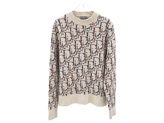 Dior Beiger Oblique Jacquard Strickpullover