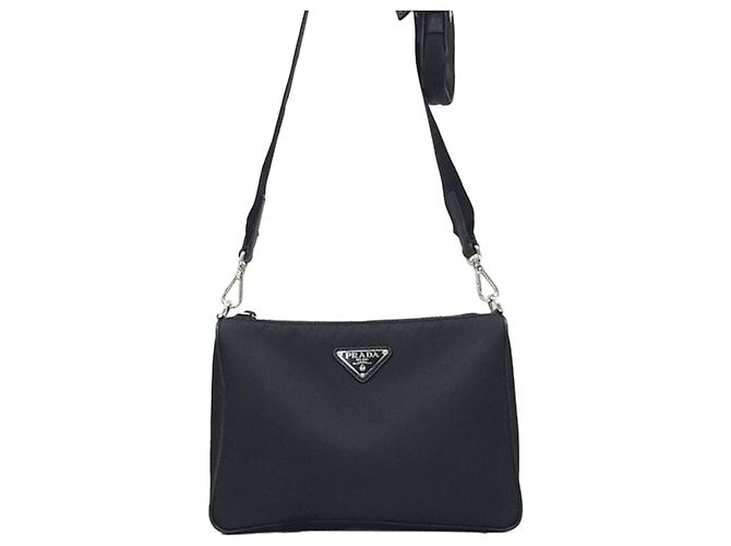Prada Borsa a tracolla pouch in nylon con logo Triangle