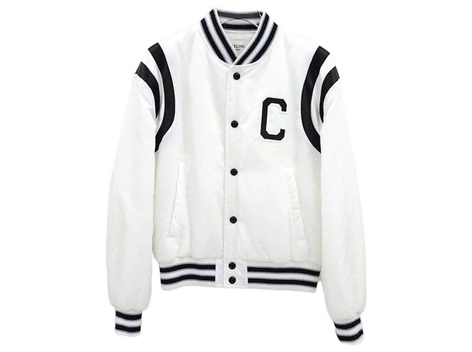 Céline Giacca Bomber Varsity Cropped con Patch Logo