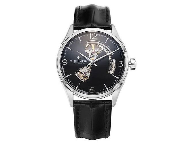 Autre Marque Jazzmaster Open Heart Leather Watch for Men