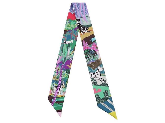 Hermès En Liberté Twilly Sciarpa in Seta Multicolore
