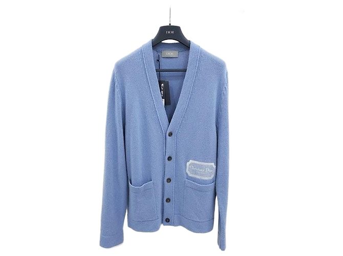 Dior Kaschmir-Cardigan mit Logo in Blau