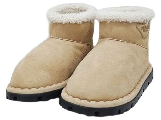 Prada Shearling Suede Ankle UGG Boots