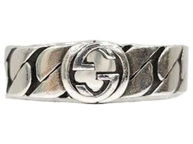 Gucci Interlocking Wide Silver Ring