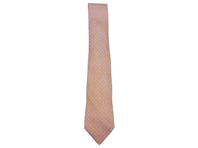 Gravata de seda com padrão Hermès