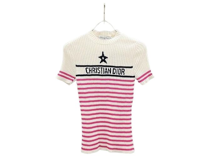 Dior Riviera Stripe Strickshirt mit kurzen Ärmeln