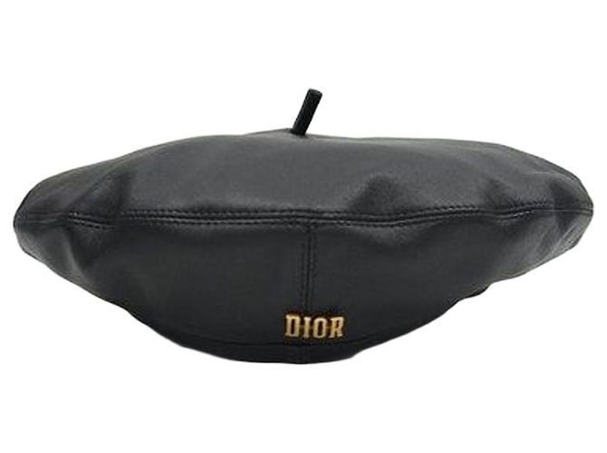 Dior D-Dream Barett aus schwarzem Lammleder